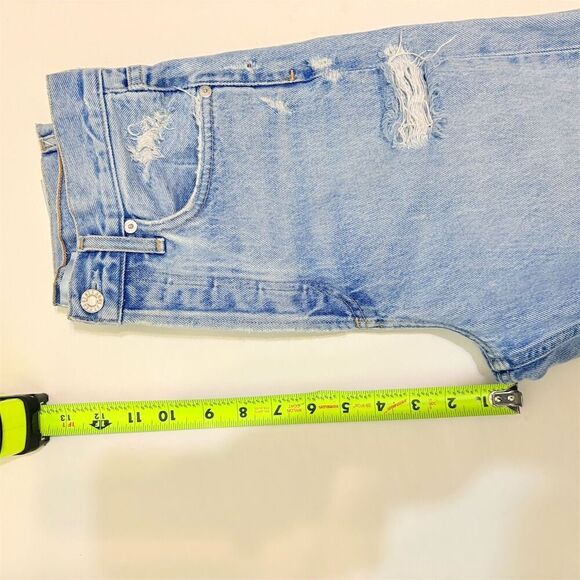 Agolde Women's 90s Mid Rise Loose Fit Distressed Light Blue Jeans Size 23 - Picture 12 of 12